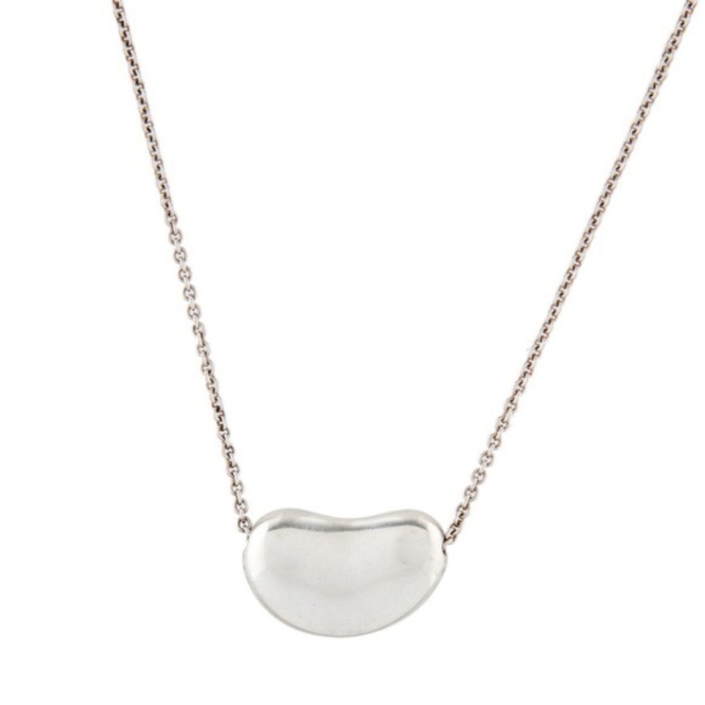 Tiffany & Co. Elsa Peretti Bean Design Pendant Necklace 20mm 925 SS 16" Chain
